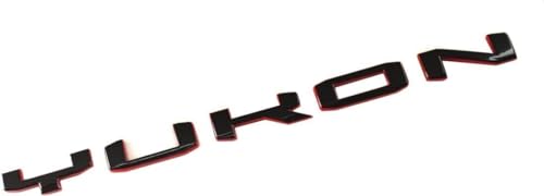 Image of 4Pcs Kit Yukon SLT Letters Emblem 3D Door Rear Nameplate Badge Decal Sticker Yukon XL Replacement for 2021-2023 Yukon SLT (Redline)