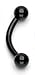 14g Black Titanium Anodized Over Surgical Steel Curved Barbell Eyebrow Ring Body Jewelry Piercing 14 Gauge 3/8" Nemesis Body JewelryTM