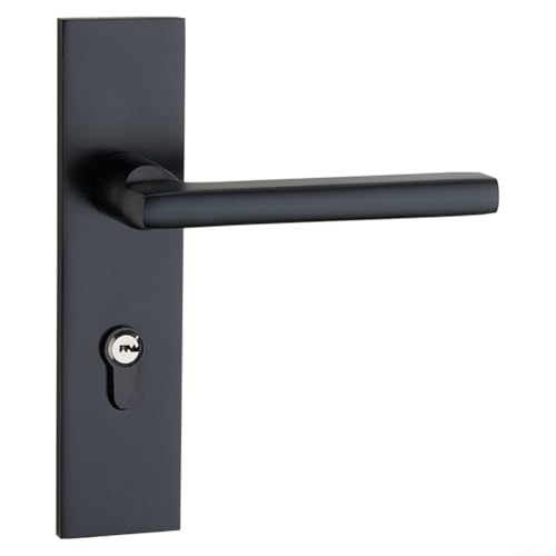 Zilimontt Türgriff-Schloss-Set, Zimmertürgriffe mit Schloss und Schlüsselkasten, Zimmertürschloss, Türgriff für Zuhause, Badezimmer, Holztüren, schwarz