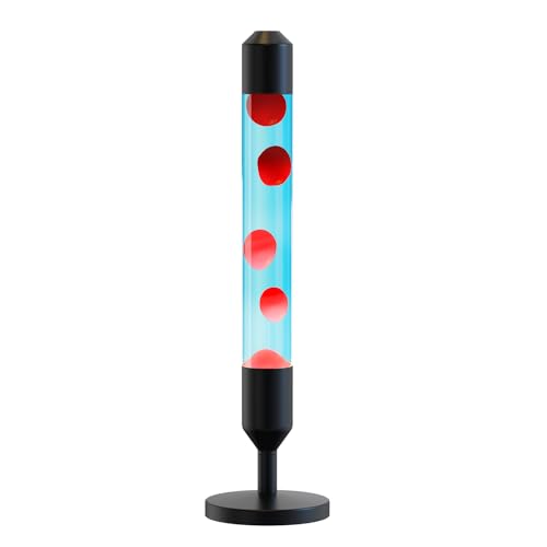 Kyzfy 24.4-Inch Relaxing Liquid Motion Lamps,Magma Lamps, Home Decor Living Room Office Bedroom Lamp ((Red Wax Blue Water/Black))