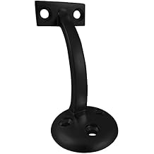 3-7/8" Heavy duty handrail bracket 3 hole flat black support de rampe robuste mat noir 3-7/8po