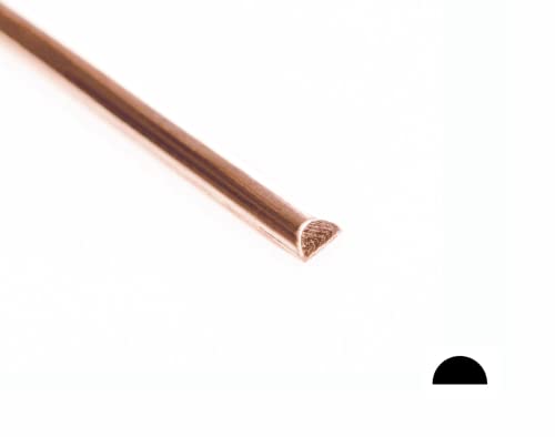 14 Gauge, 14/20 Rose Gold Filled Wire Half Hard (Half Round) 14K Pink Gold Filled Wire Made in USA - 1FT by CRAFT WIRE