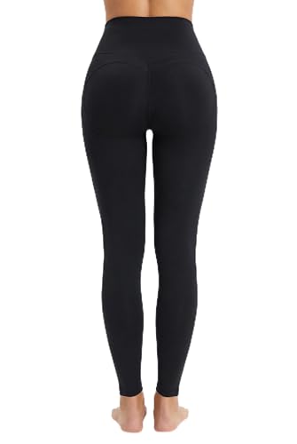 EABERN Women's Tummy Control Seamless Leggings Black