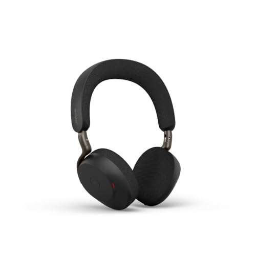Image of Jabra Evolve3 75 On-Ear Wireless Bluetooth Headset with Microphone for Work, USB-A, AI Voice Call Technology, Advanced Active Noise Cancellation, 22-Hour Battery, Works with Online Meeting Apps, Black