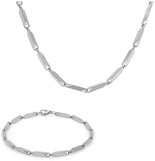 Erkek Çelik Kolye Ve Bileklik Seti (gümüş) - Görsel 1