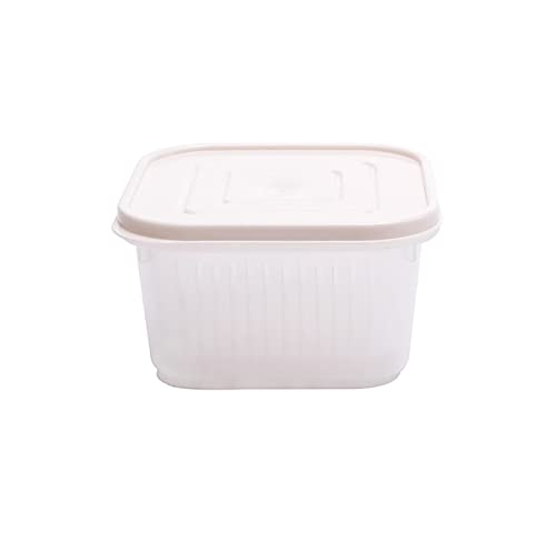 Compartimento sellado para alimentos con tapa, accesorios de cocina transparentes para yogurtera (beige, talla única)