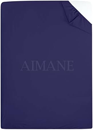 AIMANE® Non Iron Percale 4FT Small Double Fitted Sheet Poly Cotton Easy Care Non Iron Percale 4FT Fitted Bed Sheets Small Double (Cream)