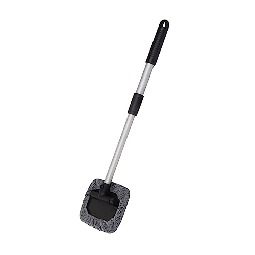 PLAFOPE Aluminium Alloy Telescopic Handle Glass Wiper Rotating Windshield Cleaner Mop with Replaceable Cloth for Auto Window Cleaning Tools