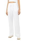 Sublevel Damen Musselin Hose Lang mit Gummibund White L
