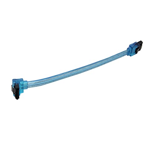 Cable de datos SATA III UV Blue 6 pulgadas con ángulo 180 a 90 grados miniatura 2