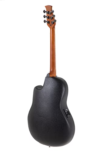 Applause Elite AE44-5S Guitare électro-acoustique, à profondeur de corps moyenne et pan coupé, satinée noire - Les Beatles, Paul McCartney, John Lennon, RIngo Starr, George Harrison Applause Elite AE44-5S Guitare électro-acoustique, à profondeur de corps moyenne et pan coupé, satinée noire – Image 3