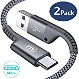 Micro USB Cable Android, Eakase (2Pack 6.6ft) Micro USB Nylon Braided Fast Sync and Charging Cord for Samsung, Kindle, LG, HTC, PS4, Camera, Galaxy S7 S6 Edge, Note 5, Smartphones & More -Grey