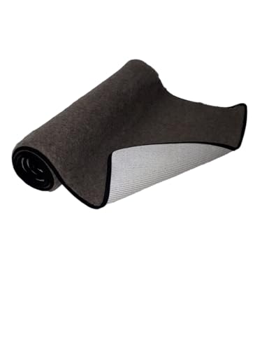 Donkergrijze scheerwollen yogamat velours 75 x 200 cm