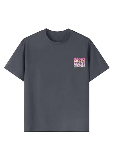 Girls Letter Graphic Tees Short Sleeve Tops Summer Casual Wear2