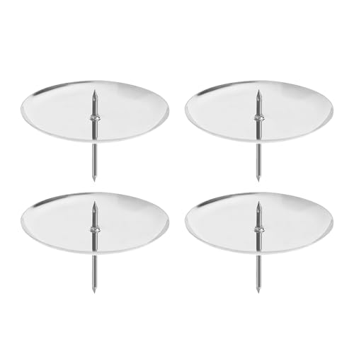MiCasa SuCasa Deko Adventskerzenhalter 4er Set in Silber – Ø 6cm...