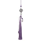 Mo Dao Zu Shi Lotus Tassels Pendant, Grandmaster of Demonic Cultivation GongLing Long Bell Tassel, Cosplay Prop Keychain Car Pendant(Purple)