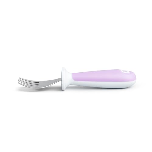 Image of Munchkin Raise Toddler Fork & Spoon Set for Mealtime, BPA Free, Purple | 12+ Months | Includes 1 Forks & 1 Spoons | Self-Feeding Essentials