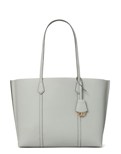 Tory Burch Perry Pebbled Leather Gray Tote Handbag