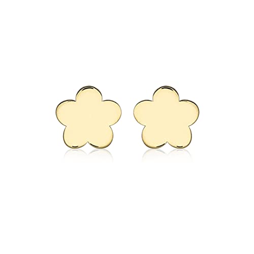 Boucles d'oreilles fleur or jaune 9 ct Carissima 5,3 mm puces petites pour femmes fines
