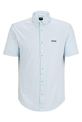 BOSS Herren BIADIA R Regular-Fit Hemd aus reinem Baumwoll-Jersey mit...