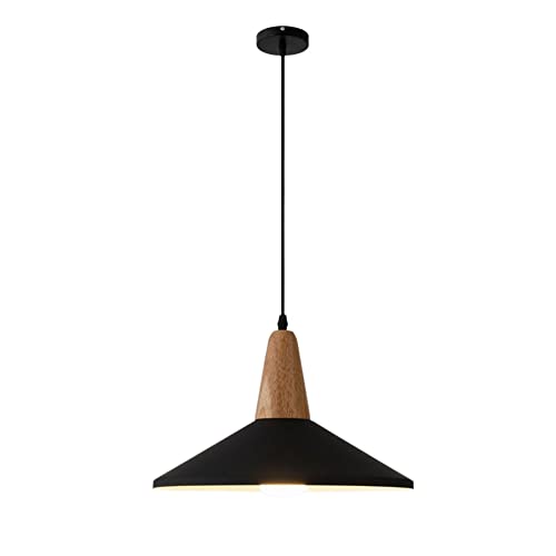 Lustre moderne LED macaron en bois foncé avec douille E27 pour plafond
