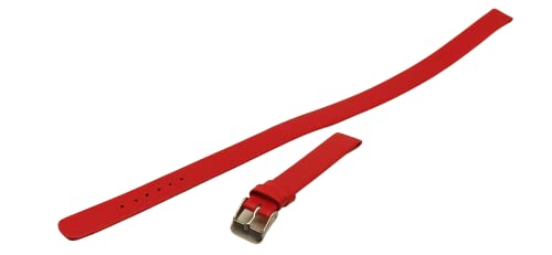 RVC Bracelet Montre Double Tour Rouge-Disponible en 6-10-12 et 14mm (6mm, Boucle chromée)