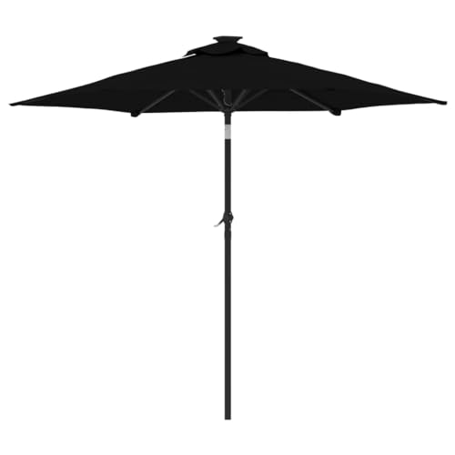 Parasol de jardín de 212 cm con poste de acero negro CLSDRZC 4
