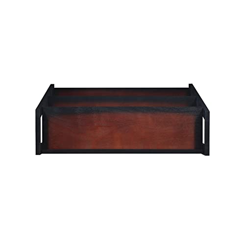 Linon Black & Cherry Wood Three Shelf Camden Bookcase, 30"W X 13.5"D X 40"H, Cherry 3 #TOP4