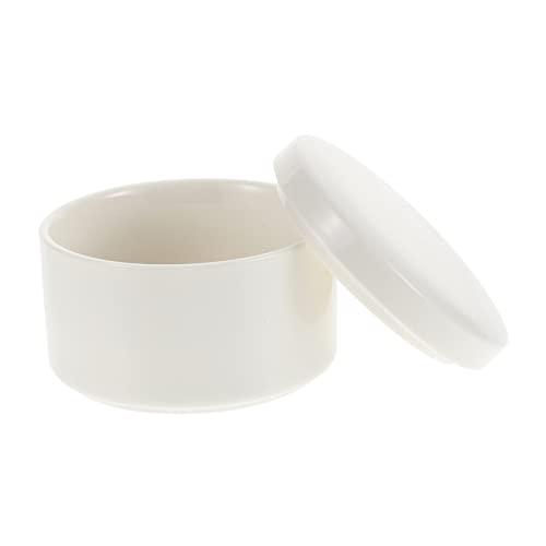 Cabilock Caja Joyero Redonda De Cerámica Blanca Tapa, Organizador Mini Para Pendientes y Anillos, Almacenamiento Seguro Para Joyas El Hogar o Obsequio Elegante