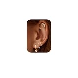 14K Gold Plated Hoop Earrings for Women Hypoallergenic - Dainty Stud Earrings Trendy Dangle Small Huggie Cartilage Earring Stacks Jewelry 14K Gold Plated CZ Heart