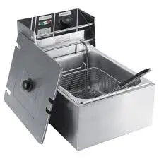 SR Traders Electric Deep Fryer/Single Basket 6 Litre Stainless Steel, Variable Temperature Control, Sliver