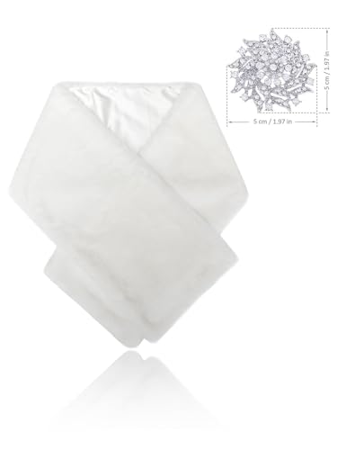 Women's Wedding Faux Fur Wrap and Shawl Bridal Fur Stole for Bride and Bridesmaids2