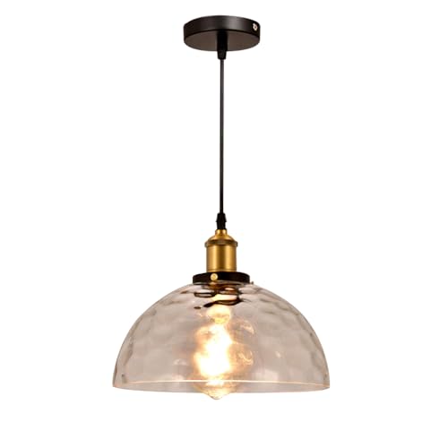 Lampe Suspendue en Verre martelé vintage pour îlot de cuisine et salle à manger QYYZTQY