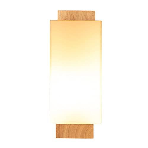 CHUNGYANG Farol de pared de madera maciza E27 para dormitorio, lámpara de pared creativa para sala de estar, iluminación de paisaje, accesorio de decoración montado en la pared, para pasillo, pasillo