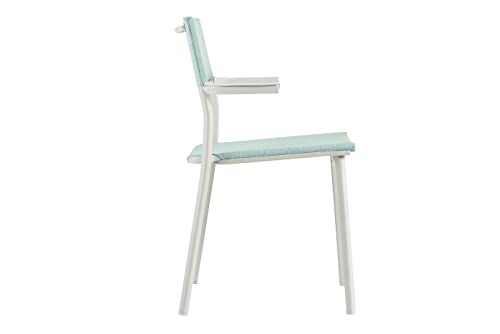 Lafuma Oron Outdoor Dining Armchair, Sand Frame - Mistral Blue, Set Of 2 #TOP2