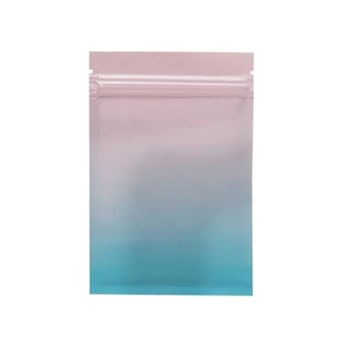 Bolsas de plástico selladas, Bolsas de plástico aluminio con cierre térmico, 100 unidades, cremallera y muesca rasgado(Glossy Pink Blue,7x10cm)