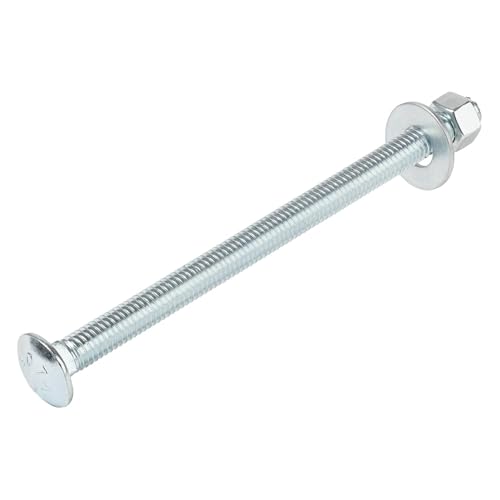 Pernos de carro Makers Bolt con acabado de zinc, tornillería grado 307A de 3/8 x 6, caja de 50
