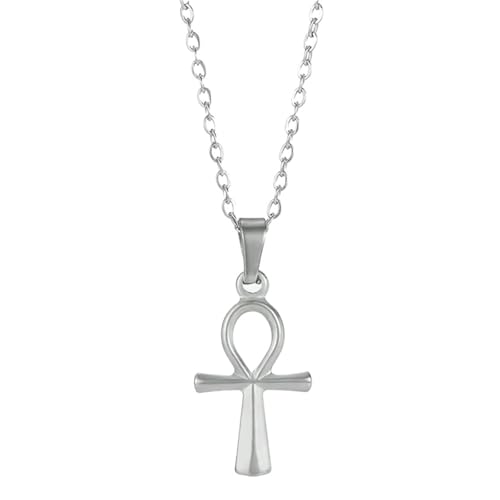 Collier croix en acier inoxydable raffiné et son amulette moderne