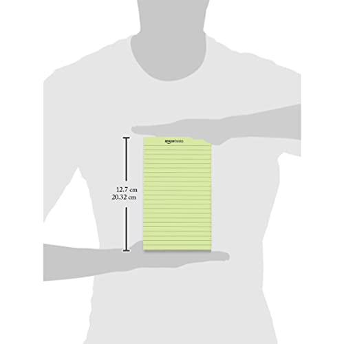 Image of amazon basics Wide Ruled 5X 8 - Inch 50-Sheet Lined Writing Note Pad, Green - Pack Of 12