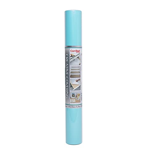 Con-Tact Brand Creative Covering, Self-Adhesive Shelf Liner, Multi-Purpose Vinyl Roll, Easy to Use and Apply, 18'' x 50', Teal