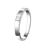 Wycian Engagement Ring Vintage Style Diamond Cluster Ring 9K White Gold Silver with 0.15CT Diamond Size P 1/2 Solid Not Plated Elegant for Unisex New Year