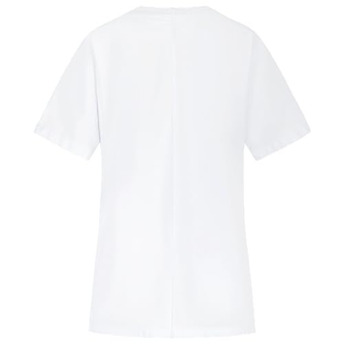 B-well Fabia Unisex Kasack - 100% Baumwolle, Kurzarm, V-Ausschnitt für Damen und Herren Pflege, Schlupfkasack in Weiß (S) – Bild 2