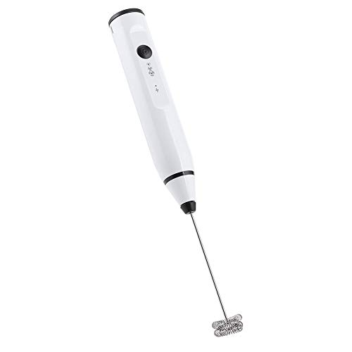 Batidora de mano eléctrica recargable Espumador de leche recargable Mezclador de café Batidor de huevos de mano Herramientas de cocina (blanco)