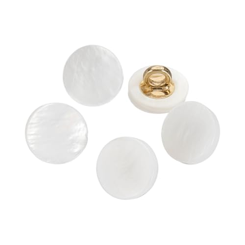 uxcell 5 Pcs Natural Shell Buttons, 10mm Mother of Pearl