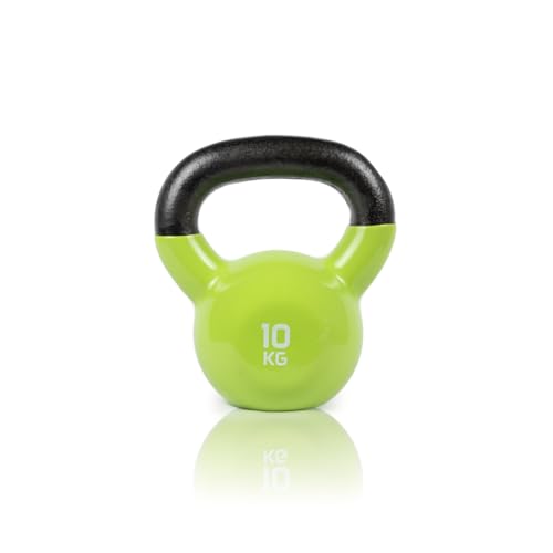 RUSTER Kettlebell Studio 10kg. Pesa Rusa recubierta de Vinilo, Mango Ergonómico, Base Estable, Entrenamiento Funcional, Fitness en Casa.