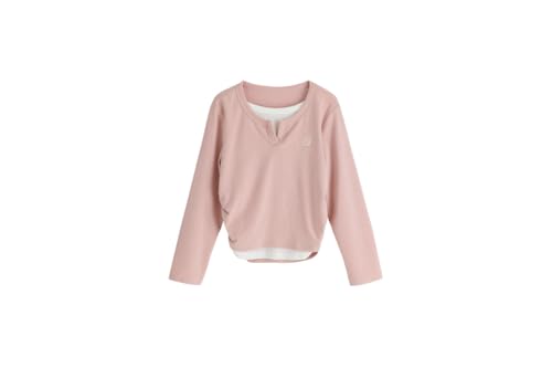 Girls Casual Tunic Tops Knot Front Round Neck Loose Soft Blouse T-Shirt