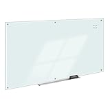Amazon Basics Glass Board, Magnetic Dry Erase White Board, Frameless, Infinity, 8 x 4 Foot