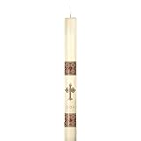 HANDCRAFTED PASCHAL CANDLE Blended by skilled craftsmen with a 51% beeswax core; Lead-free cotton fiber wick to ensures a long lasting, smoke-free burn NO.4 SIZE Measures approximately 1.93-inches in diameter and 36-inches tall; Each paschal candle c...