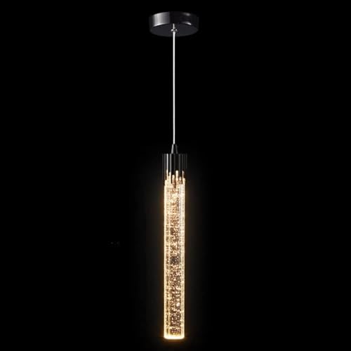 Éclairage salon moderne et suspension LED à 1 lumière en cristal pour un intérieur chic