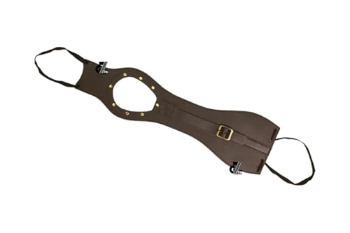 Image of Genuine Leather Motorcycle Tank Strap Compatible with Royal Enfield Hunter 350 (Only Tank Strap, Brown)